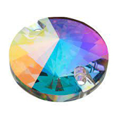 Preciosa 10mm-es Mc Rivoli 2H kerek varrható kristály - CRYSTAL AB (001 AB)